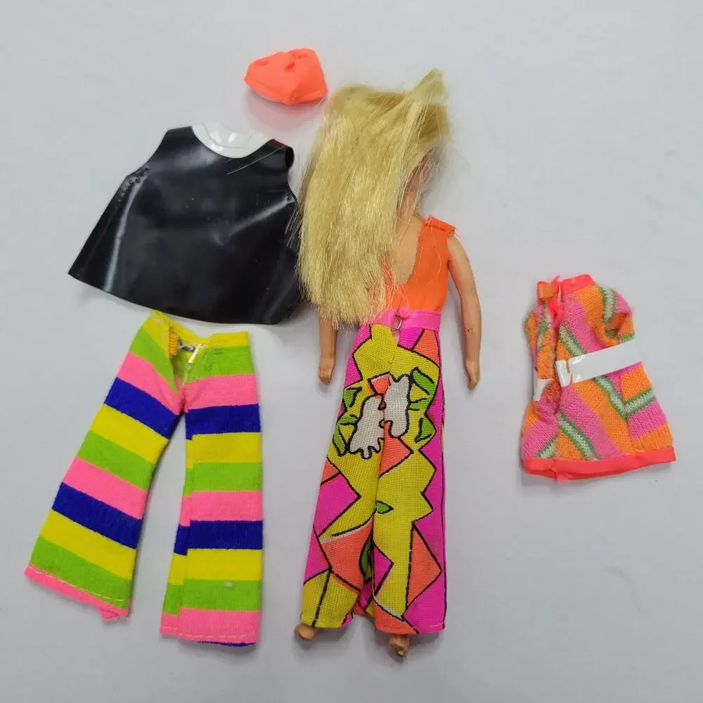 Mattel Rock Flowers Heather Doll 6.5” w/ extra outfits hat vest pants Mini Dress